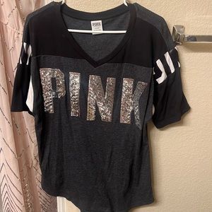 PINK oversize v neck tee size medium